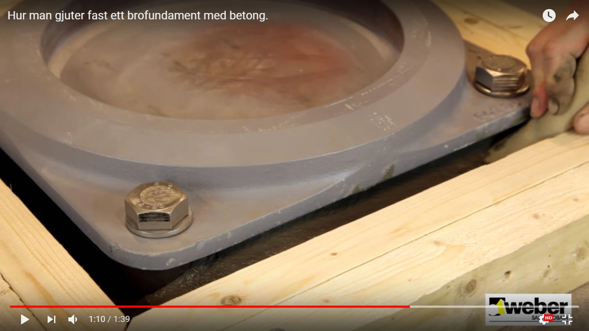 Gjuta fast broelement med Webers expanderbetong
