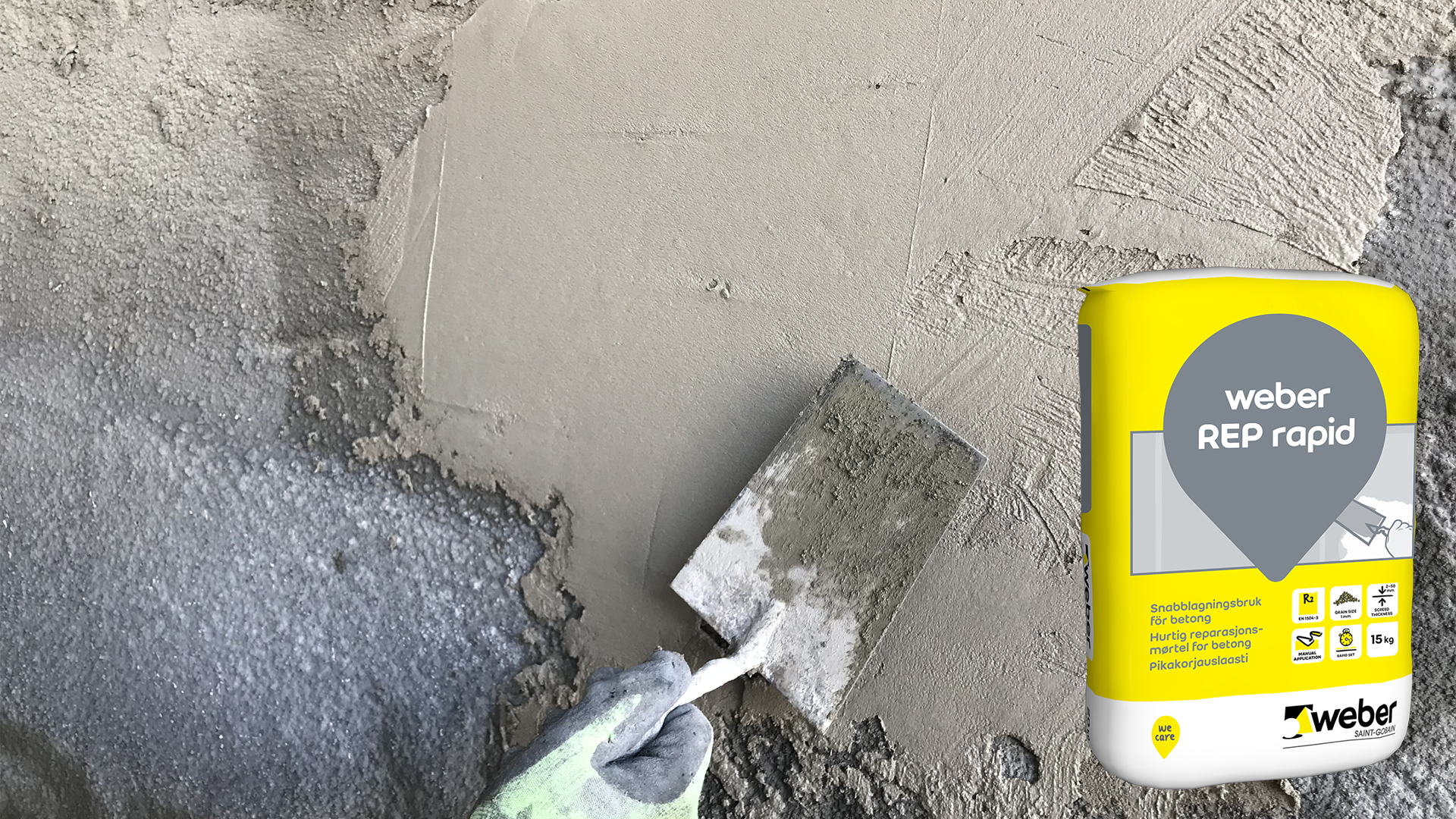 weber REP rapid är en snabb reparationsbetong weber REP rapid är en snabb reparationsbetong