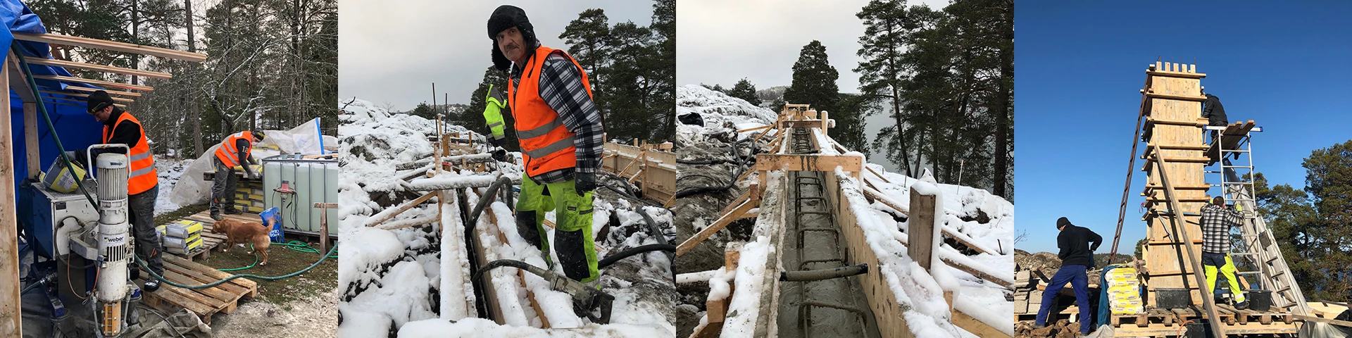 Betongarbete med Webers produkter Lisö