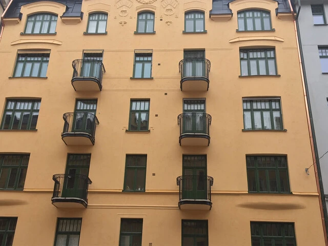 Brf Hansa är putsad med Webers kalkbrukssystem