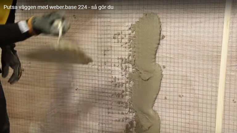 Putsa väggen med weberbase 224 puts- och murbruk
