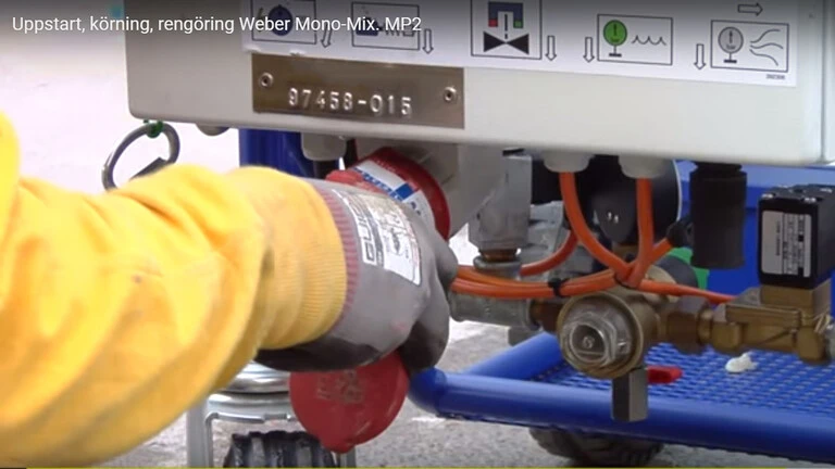 Uppstart, körning och rengöring av weber mono-mix