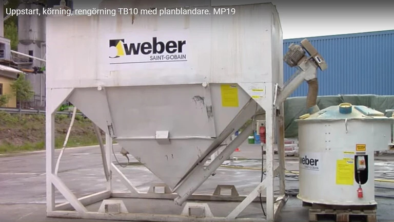 Uppstart, körning, rengöring av TB10 med planblandare