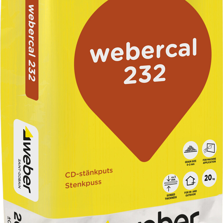 webercal 232 CD-stänkputs : Fasad / Puts- och murbruk | Weber Sverige